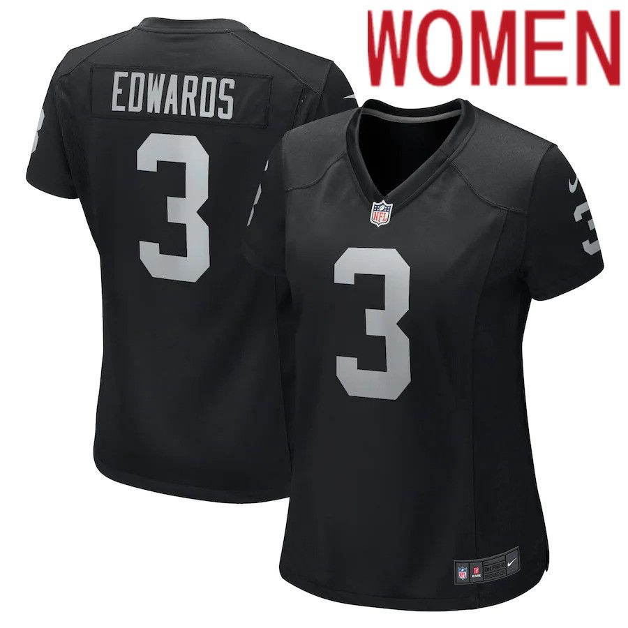 Women Las Vegas Raiders #3 Bryan Edwards Nike Black Game Player NFL Jersey->new england patriots->NFL Jersey